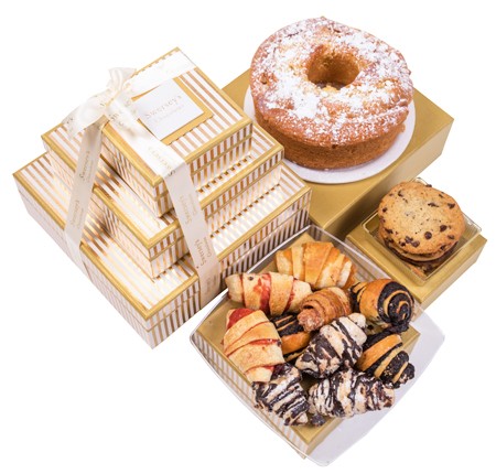 Condolence Gold Stripe Premium Apple Cake Rogelach Cookies Tower