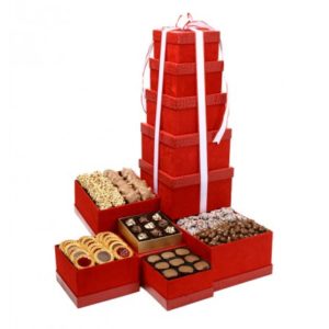 Sympathy Grand Indulgence Signature Red Suede Gourmet Tower