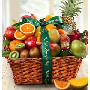 With Sympathy Tropical Abundance Fruit Basket