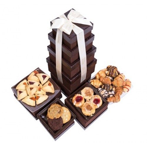 Purim Grand Indulgence 4 Tier Fresh Baked Goods Gift Tower