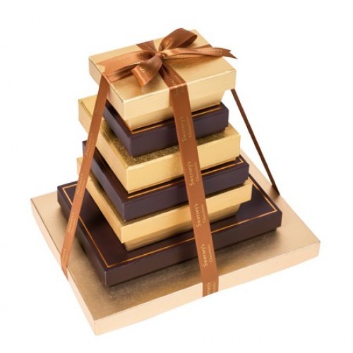 Purim Premier 7 Tier Gold Brown Chocolate Tower