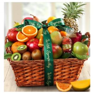 Hanukkah With Sympathy Tropical Abundance Fruit Basket