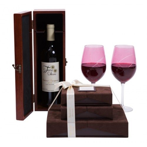 Pareve Wine Chocolate Gift Designer Wine Glasses