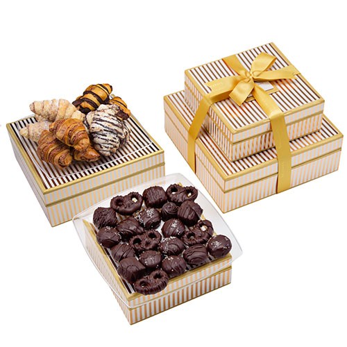 Pareve Executive Gold Stripe Chocolate Pastry Tower