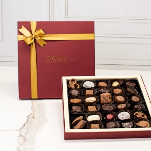 Deluxe Burgundy Chocolate Gift Box - Kosherline