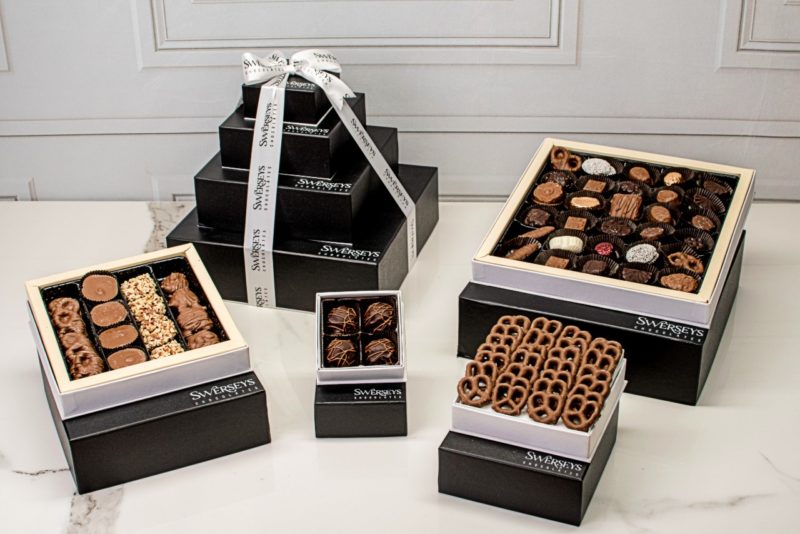 Designer 4 Tier Black Chocolate Gift Tower - Kosherline