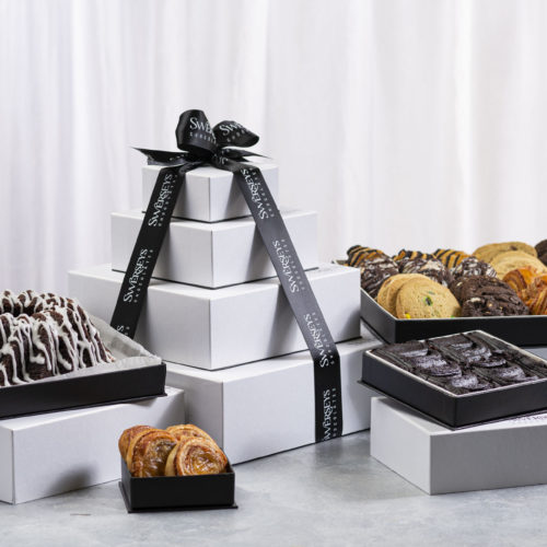 Delectable Deluxe White Bakery Gift Box Tower - Kosherline