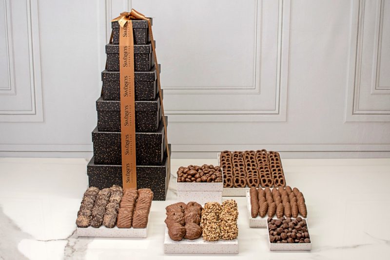 Grand Indulgence Signature Black Speckled Purim Gourmet Tower - Kosherline