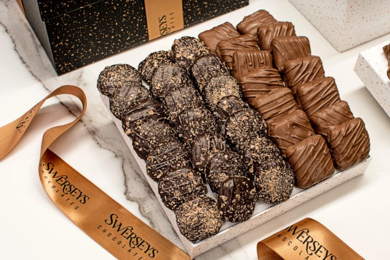 Happy Birthday 6 Tier Grand Indulgence Black Speckled Chocolate Gift Tower 3 - Kosherline
