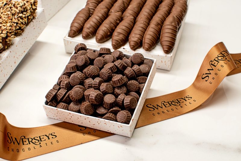 Happy Birthday 6 Tier Grand Indulgence Black Speckled Chocolate Gift Tower 4 - Kosherline