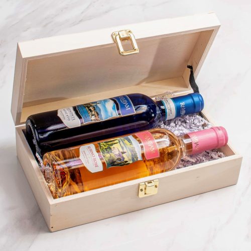 Moscato & Rosé Wood Happy Passover Keepsake Box Set - Kosherline