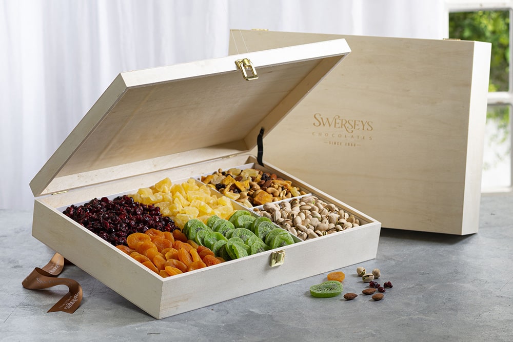 Kosher Dried Fruit and Nut Gift with Wood Keepsake Box