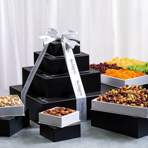 Shavuot Divine Deluxe Nut and Dried Fruit Gift Box Tower - Kosherline