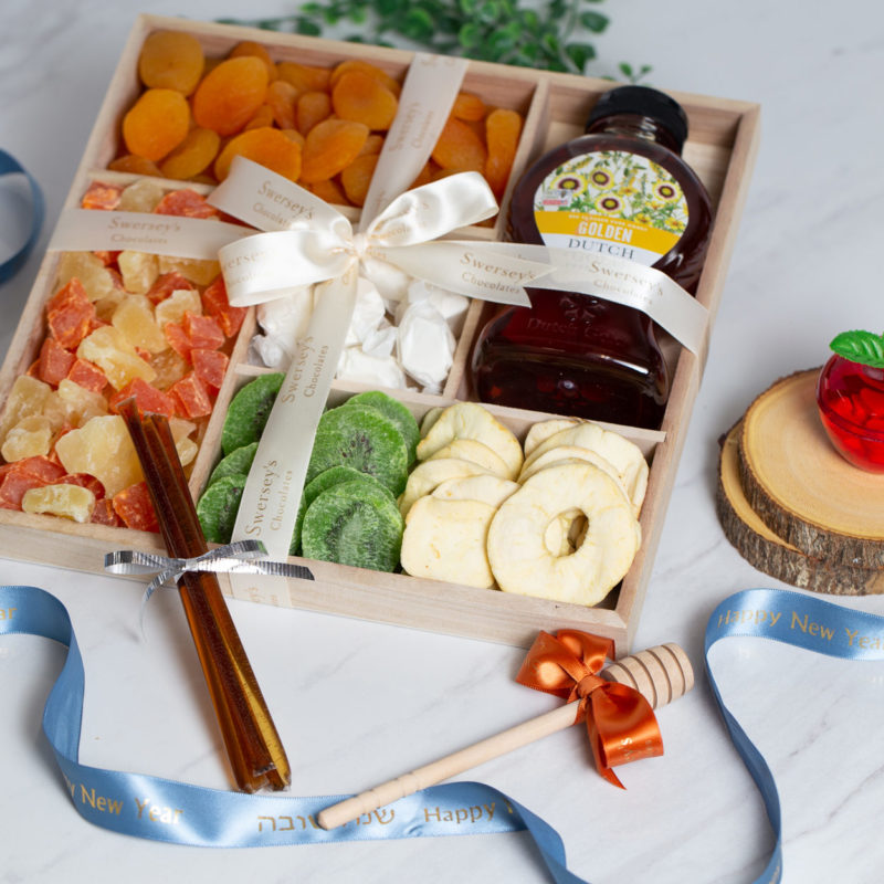 Rosh Hashanah Assorted Dried Fruit & Honey Gift Box