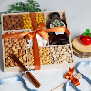 Rosh Hashanah Assorted Nuts & Honey Gift Box