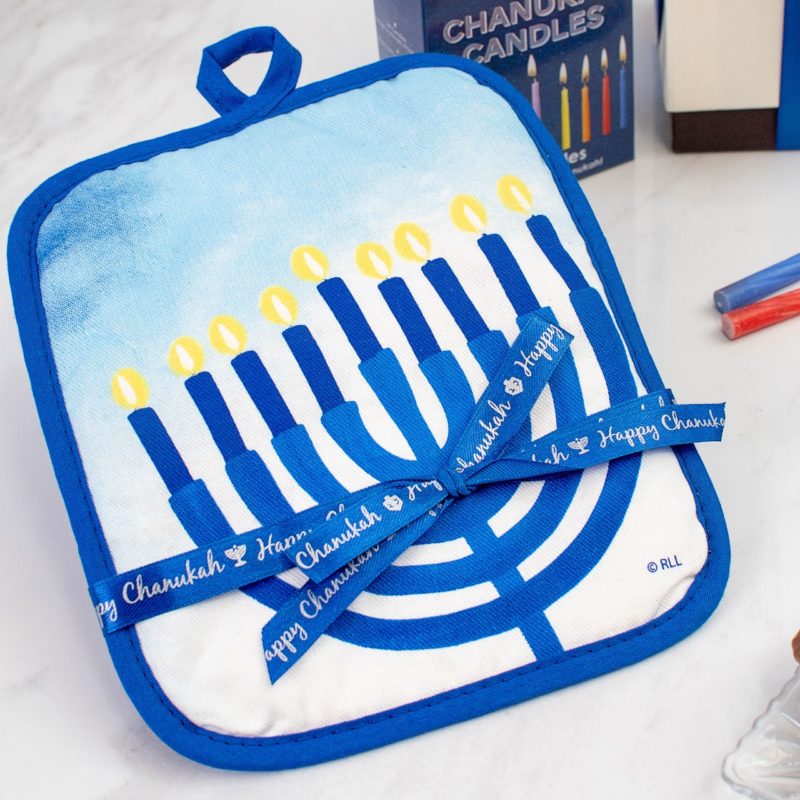 Happy Hanukkah Oven Mitt & Chocolate Gift Set 3 - Kosherline