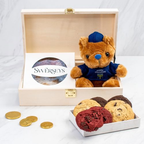 Happy Hanukkah Teddy Bear & Cookies Gift Set - Kosherline