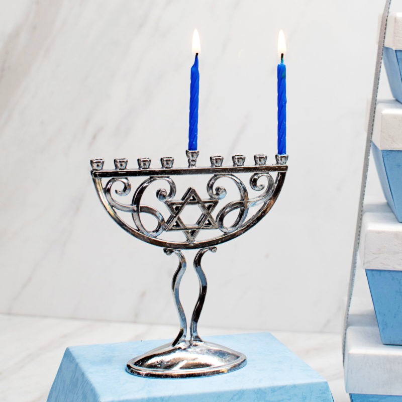 Marvelous Hanukkah Chocolate Snacks & Menorah Gift Tower 5 - Kosherline