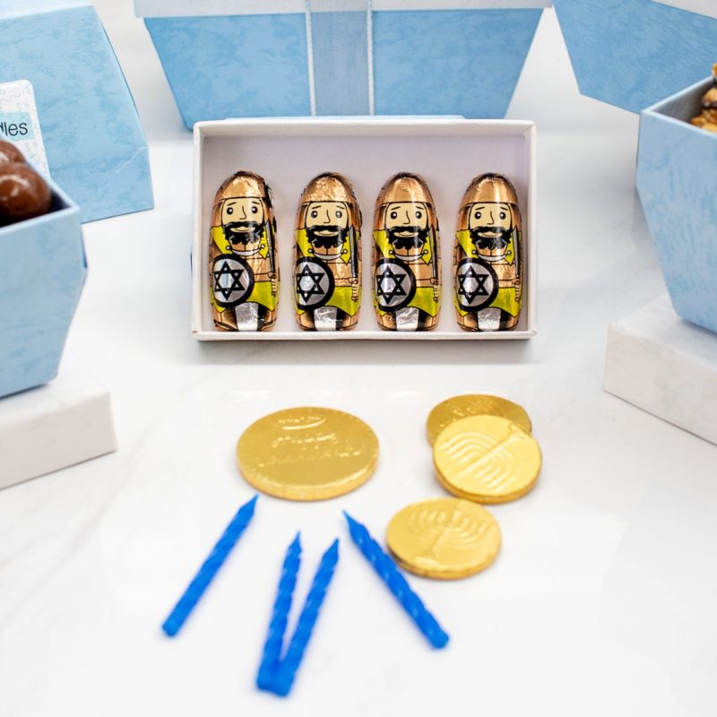 Marvelous Hanukkah Chocolate Snacks & Menorah Gift Tower 6 - Kosherline