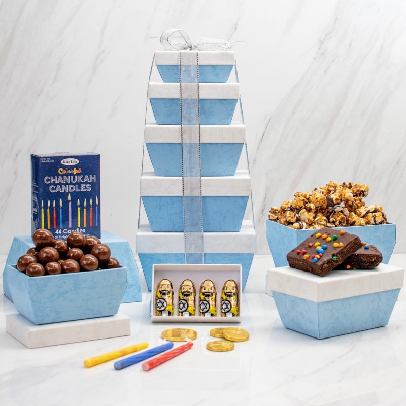 Marvelous Hanukkah Gourmet Chocolate Snack Tower - Kosherline