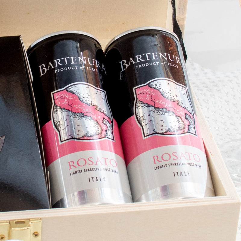 Purim Hamentashen & Sparkling Wine Miscloach Manot Wood Gift Box - Right