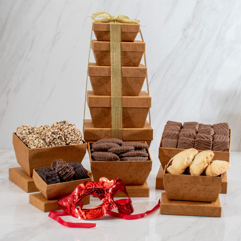 Purim Mishloach Manot Chocolate & Cookie 5-Tier Gift Tower - Main