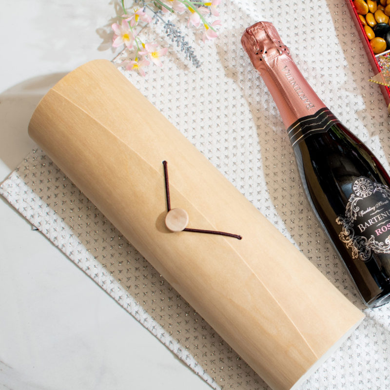 Purim Mishloach Manot & Sparkling Wine Gift Set with Wood Wine Case - Box